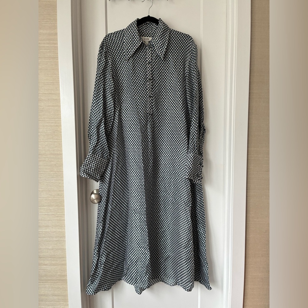 COS Geometric Print Maxi Shirt Dress